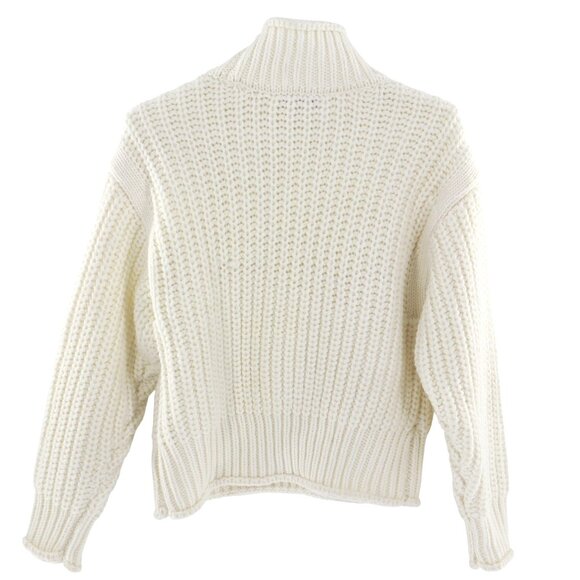 L'ayard Wool Sweater Women's S White Academia Chunky Knit Elevated Basic Winter - Picture 5 of 10